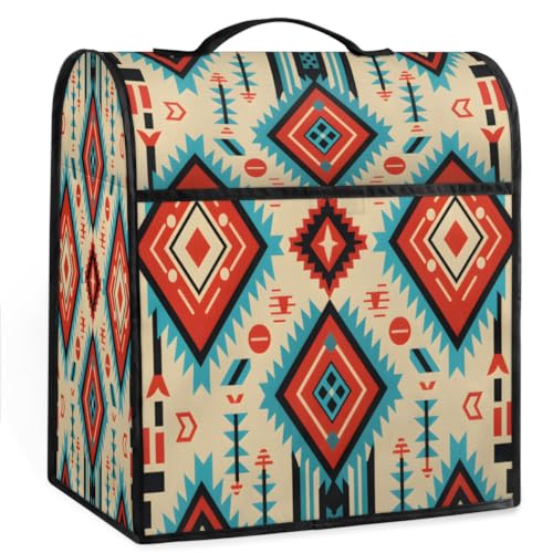 Coffee Maker Cover Aztec Texture Kitchen Appliance Covers Small Appliance Covers Blender Cover Juicer Cover Dust Covers for Kitchen Appliances with Top Handle and Pockets,Washable,C619