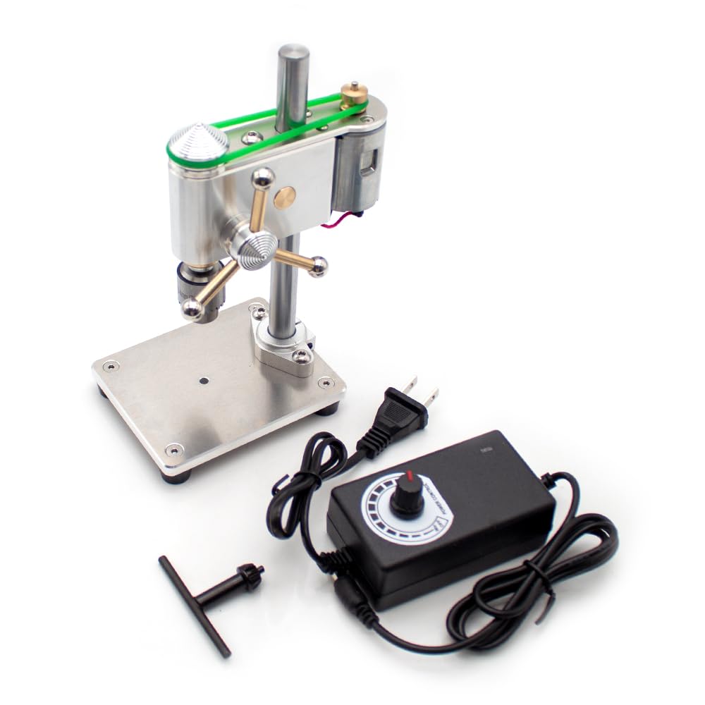 Toplionace Micro Trapano da Banco CA 100-240V con Adattatore di Alimentazione a Velocità Regolabile Mini Trapano Strumento di Riparazione di Orologi di Precisione (0,3-4MM)
