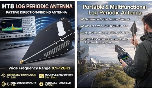 Garosa Log Periodic Directional RF Outdoor 100MHz-12GHz for Spectrum Management EMC Testing Compatible with Cellular Modems Routers