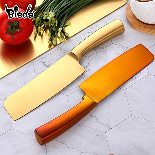 DAXXIN Meat Cleaver,Cleaver Knife, 6.3 inch Stainless Steel Chef Knives Kitchen Utensil Fruit Vegetable Chopping Kitchen Knife Cooking Accessories Kit Cleaver(Gold 1pc)