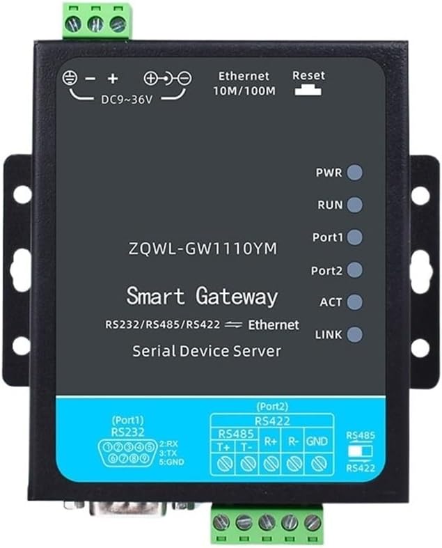 RS232/485/422 to Ethernet Module Serial Port to Network Port Communication Modbus(Self-containedpowersupply)