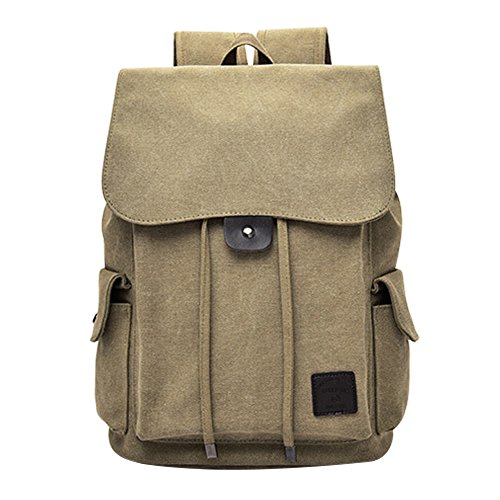 SIQITECHNO Canvas Backpack Vintage Backpack College Backpack for Men Women Rucksack Bookbag Gift for Men Fits 14 Inch Laptop