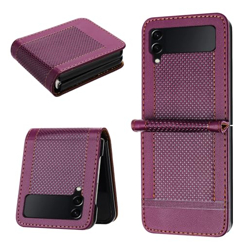 Coque Samsung Galaxy Z Flip 4 portefeuille ultra fine en cuir rigide