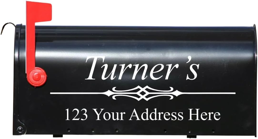 Custom Personalized Vinyl Mailbox Decal Set of 2 (VAR 1)
