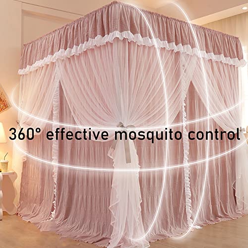 Mosquitera de cama 1,8x2,2x2m con dosel opaco y cortina antipolvo Estilo 4 5