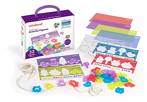 Ya en mundofriki.es: Miniland Set de 32 Figuras Translucidades para Mesas de Luz, Bonito Diseño, Fichas de Actividades, Tarjetas con Diseños, para Trabajar en Clase, Entretenimiento en Casa | Translucent Activity Figures