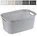 Produktbild KADAX Wäschekorb, multifunktionaler Korb, 27 L, Wäschetruhe aus Kunststoff, Aufbewahrungskorb, Wäschesammler für Bad, schmutzige Kleidung, Accessoires, Spielzeug, Wäschebox (grau)