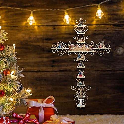 Gidenfly Kerst Jezus Kruis Muurstickers, Muur Opknoping Kruis Handgemaakte Antiek Ontwerp, Decoratieve Religieuze Altaar Spirituele Kunst Sculptuur Thuis Woonkamer Decor Accessoire Voor Liefde Een - Image 7