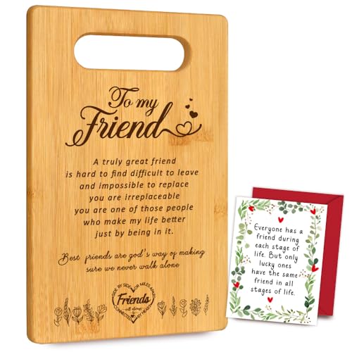 Comparison: Best Cutting Board For You 5 Best Friendship Birthday Gifts for Women Thank You Gifts for BFF Best Friend Kitchen Decoration Gifts for Bestie, Bamboo cutting board for Friend Christmas Gifts, Inspirational Quote Gifts from friend