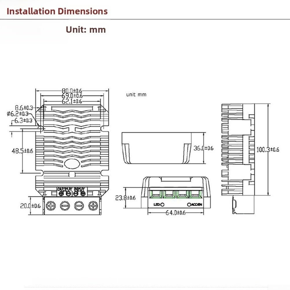 Adattatore DC-DC 48V 36V 24V a 14.6V 20A Impermeabile