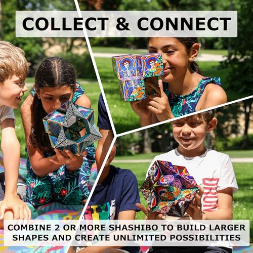 Image of Shashibo Shape Shifting Box - Award-Winning STEM Fidget Toy with Ultra Strong Magnets - Puzzle Cube Transforms Into 100+ Shapes, Perfect Sensory Gift for Kids, Teens, and Adults (Black & White)