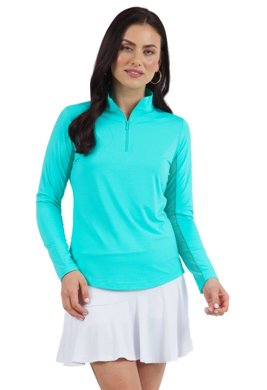 ÜIBKUL Golf unisex-adult womens Long Sleeve Inner Arm Mesh, Color: Jade - Print: Solid, X-Large