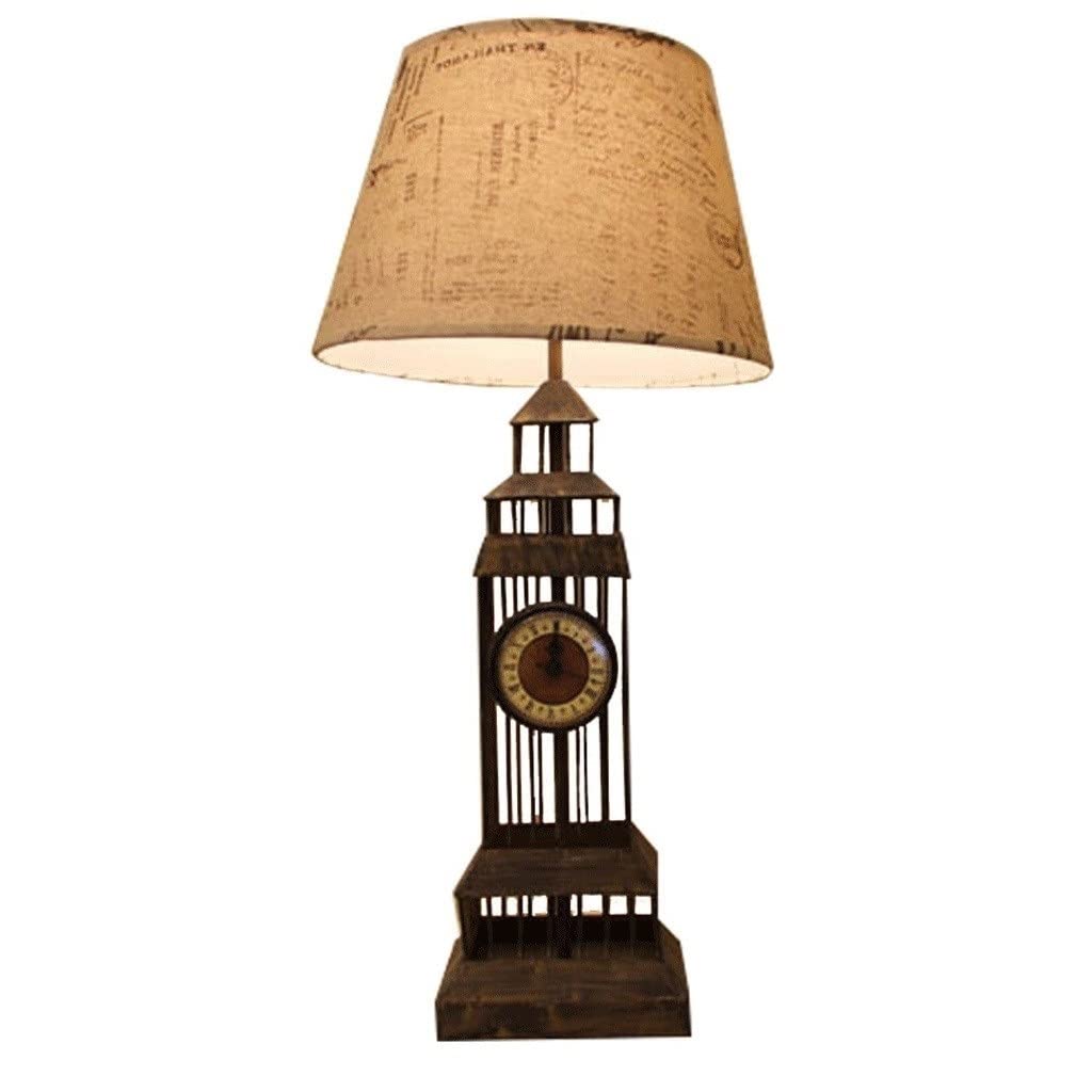 LED Desk Lamp Wrought Iron Retro Bedroom Bedside Table Lamp 