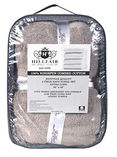 Hillfair 12 Piece- 600 Gsm Cotton Bath Towels Set - Hotel Spa Towels Set- 2 Bath Towels, 4 Hand Towels, 6 Washcloths- Absorbent Soft Cotton Towels Set- Khaki Stone Towel Set- 100% Cotton Towel Set #TOP5