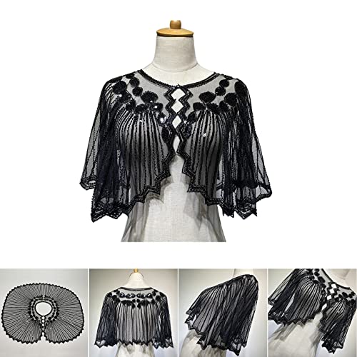 Sequins Flapper Shawls Wraps for 1920s Prom and Beautiful Beauty Scarf Beaded for Evening Dress2