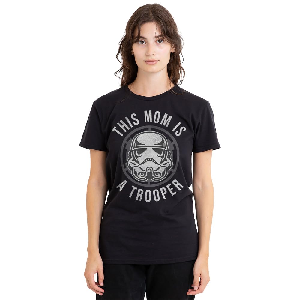 Star Wars Mother's Day Mom is a Trooper Ladies T Shirt, Black, XX-Large