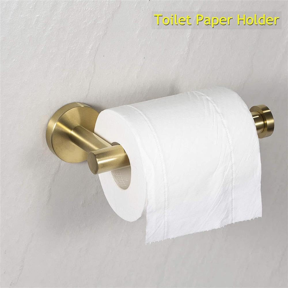 Juego de Accesorios de baño de Acero Inoxidable, Gancho para Bata, toallero, Barra, Estante, Soporte para Papel de Seda, Soporte para Cepillo de Dientes, baño, Juego de 6 Piezas Plateado