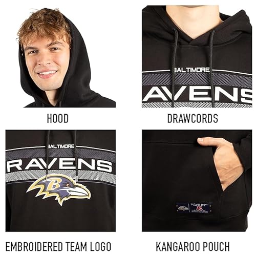 Ultra Game Men's Super Soft Pullover Hoodie - Heather Charcoal, Officially Licensed NBA/NFL, Lightweight - View #11