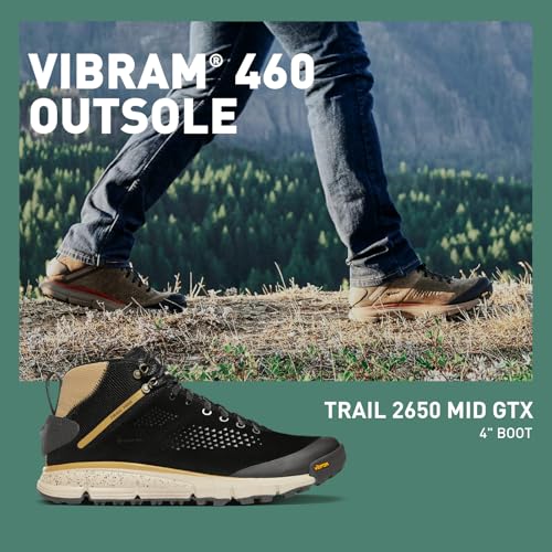 Image of Danner Trail 2650 Gore-Tex Mid 4 inch Waterproof Hiking Shoes for Men - Suede and Textile Upper with Comfort Footbed, EXO Heel System & Traction Outsole
