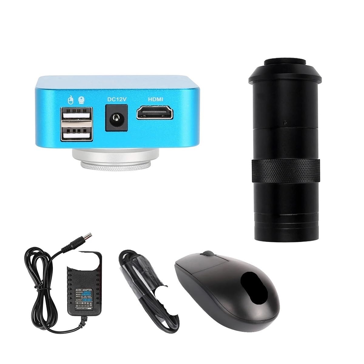 Microscope 13MP Monocular Microscope Digital Camera Set 130X Or 180X Adjustable Lens LED Light(48 Mouse 130X)