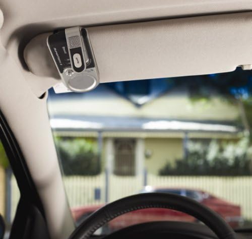 Wider view of BlueAnt Supertooth II mounted on sun visor