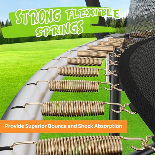 Image of Gigu 10FT 12FT 14FT 15FT 16FT Recreational Trampolines with Enclosure Net and Ladder and Anti-Rust Coating, ASTM Approved Trampoline Outdoor for Kids and Adults Outdoor Yard Trampolines