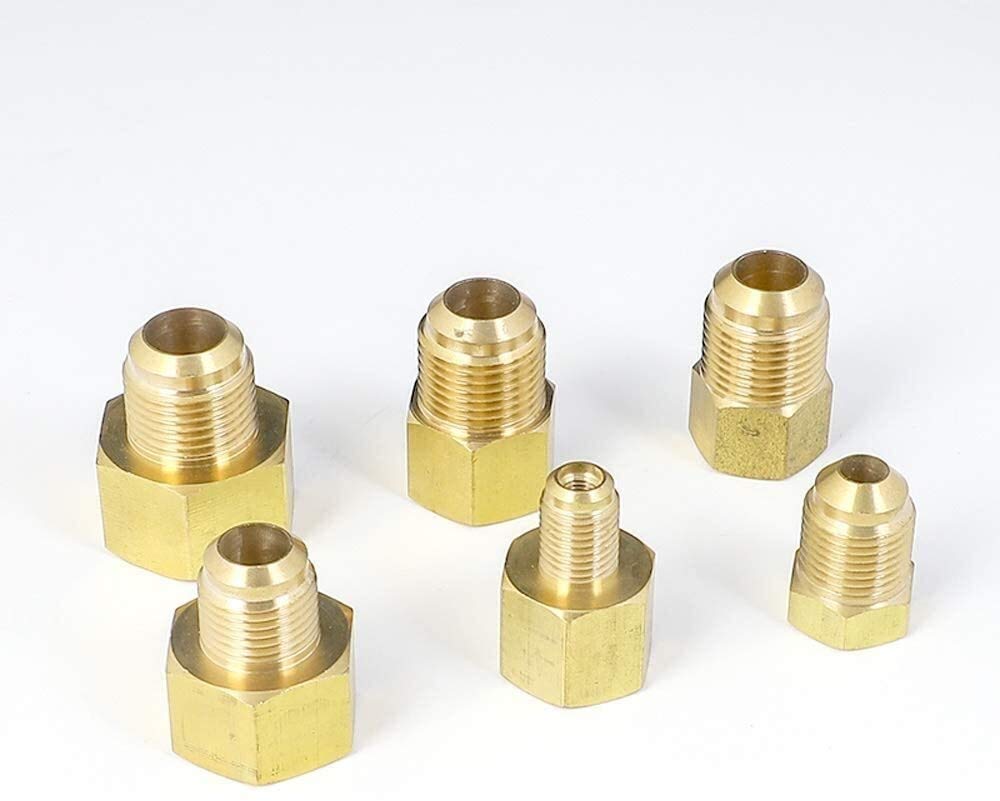 Raccordi filettati Raccordi per tubi in ottone 45 gradi SAE 1/4" 3/8" 1/2" 3/4" Raccordo di riduzione svasatura Riduttore Connettore per tubi in ottone Acqua Gas Aria Combustibile Convertitore per ru