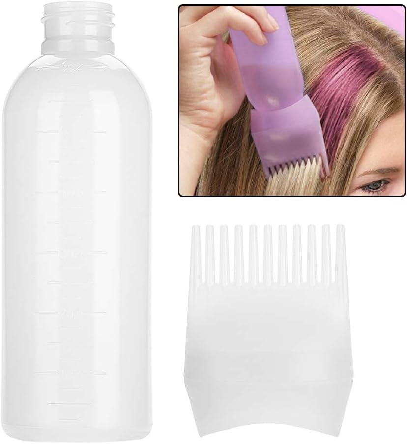smallwoodi Dye Bottle, Water Bottle, Pro Salon Hair Washing Coloring Dye Bottle Applicator Comb Dispensing Brush White