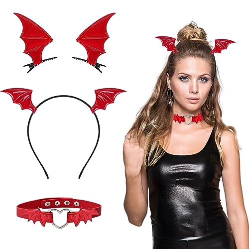 2 Cerchietti Con Corna Da Diavolo - Rosso E Nero, Per Halloween E Carnevale, Regolabili E Comodi - Foto 2