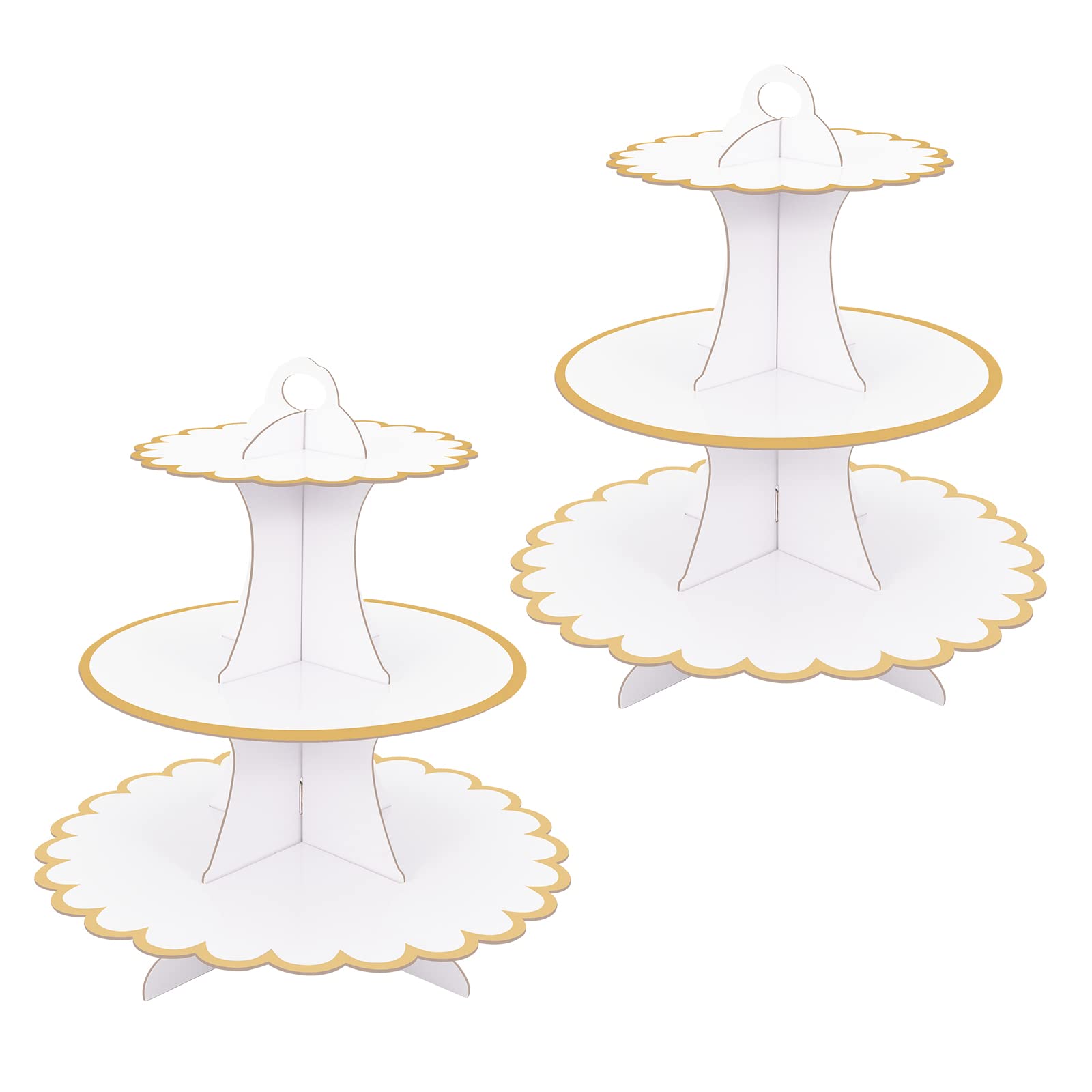 Buy 2 Pack White Cake Stand Cardboard Cupcake Stand 3 Tier Cupcake
