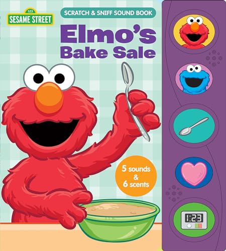 Image of Sesame Street Elmo, Cookie Monster, and More! - Elmo’s Bake Sale - Scratch and Sniff Sound Book - Fun Sensory Experience - PI Kids