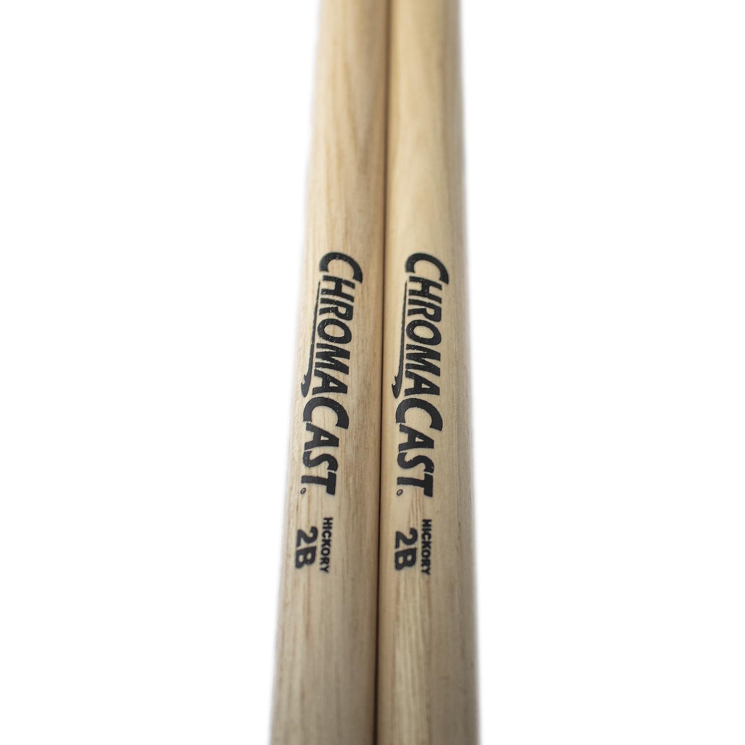 ChromaCast 2B Hickory-Drumsticks aus Hickory, mit Holzspitze, perfekt für Anfänger, Fortgeschrittene und professionelle Schlagzeuger, echtes amerikanisches Hickory-Holz, 4 Paar