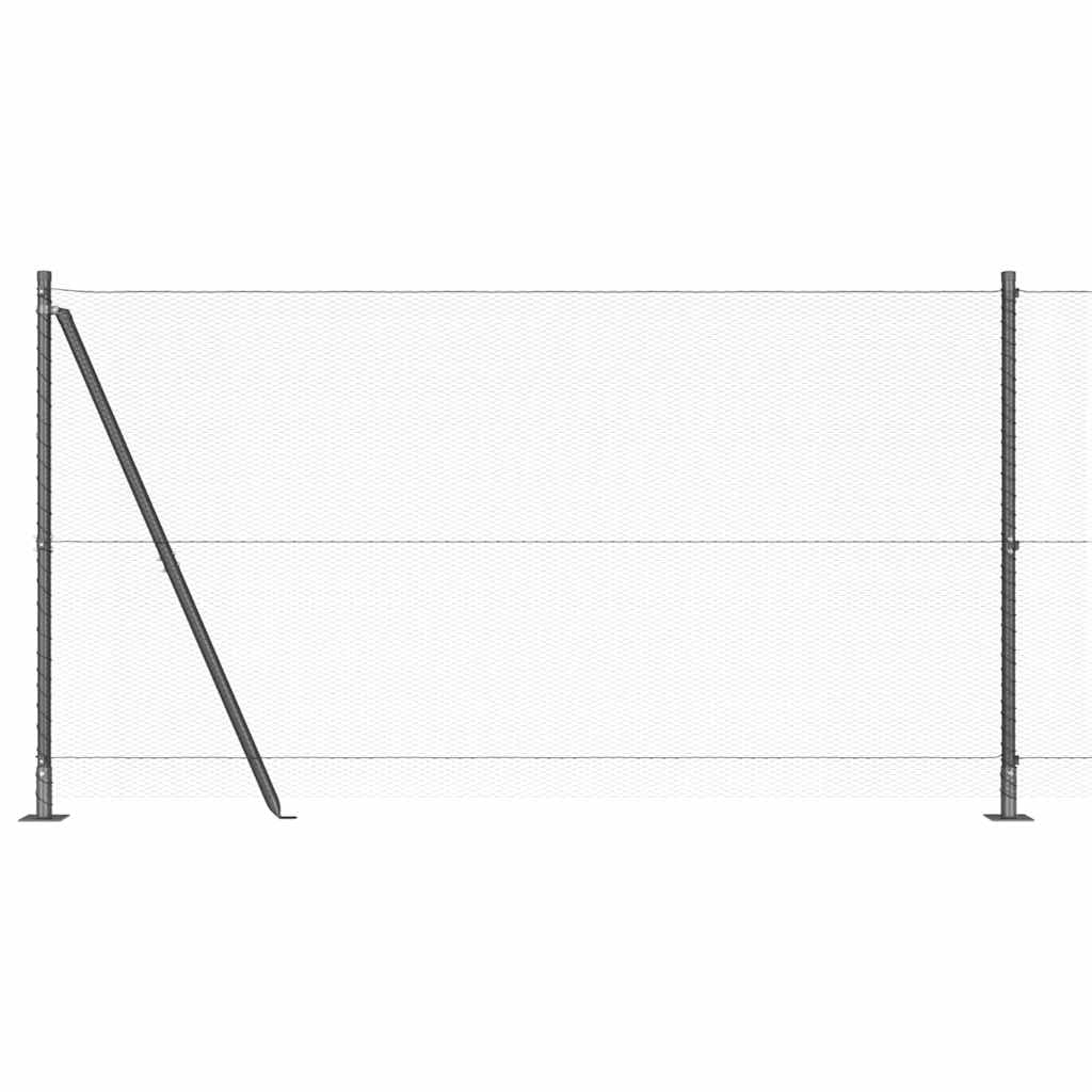Recinzione esagonale da giardino, 25 x 1,2 m, grigio, in filo di acciaio rivestito in PVC, per terrazza e protezione per animali domestici