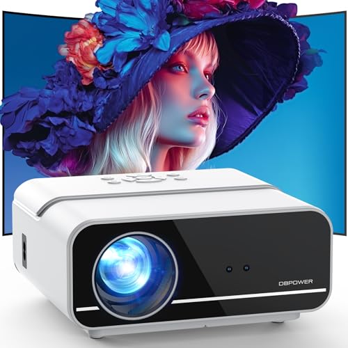 [Auto Focus/4K Support] Projector with WiFi and Bluetooth, Native 1080P Outdoor Movie Projector with Auto Focus/4P6D Keystone/50% Zoom/PPT, DBPOWER Portable Projector for iOS/Android/TV Stick