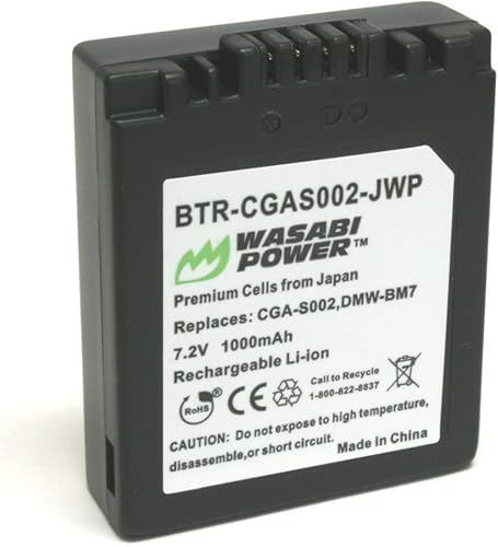 Wasabi Power Batería para Panasonic CGA-S002, CGA-S002A, CGA-S002E, DMW-BM7 y Lumix DMC-FZ1, DMC-FZ2, DMC-FZ3, DMC-FZ4, DMC-FZ5, DMC-FZ10, DMC-FZ15, disponible en Yaxa Costa Rica