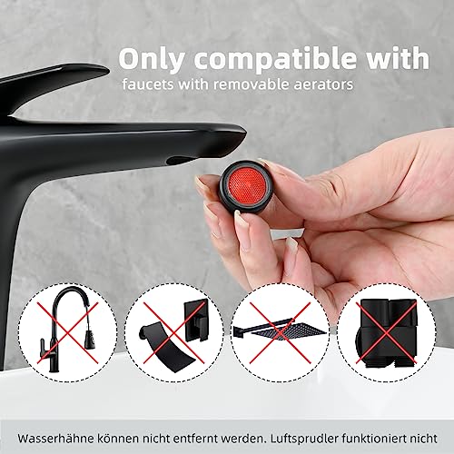 Tecmolog 3 Wege Umschaltventil Wasserhahnadapter Messing Diverter für Wasserhahn, Wasserhahn Ersatzteil mit M22xM24 Adapter, Chrom, SBA021C