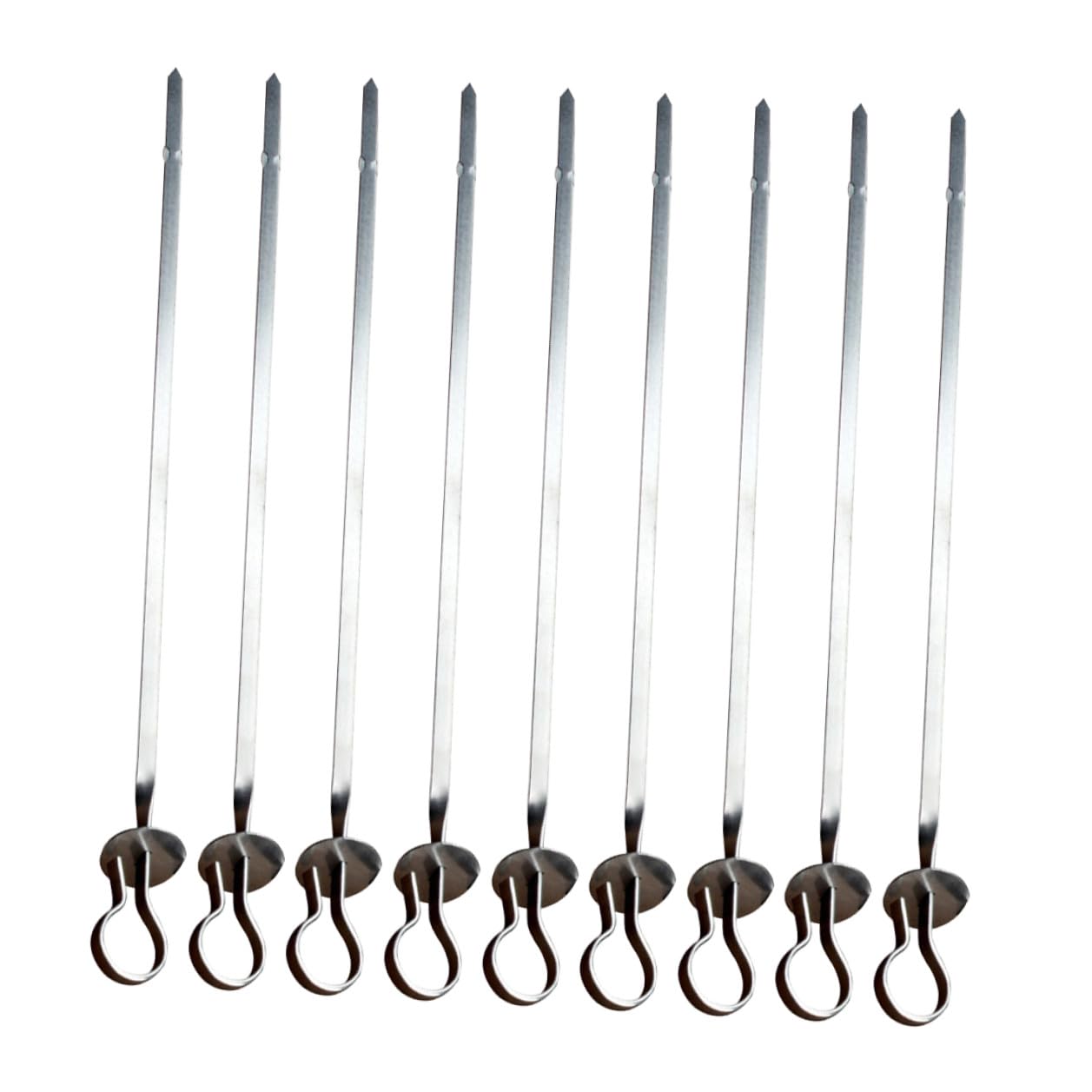 Tofficu Set 20 Pezzi Spiedini Barbecue in Acciaio Inossidabile Punte Piatte Rinforzate, Facili da Pulire, per Grigliare Carne e Verdure All'aperto