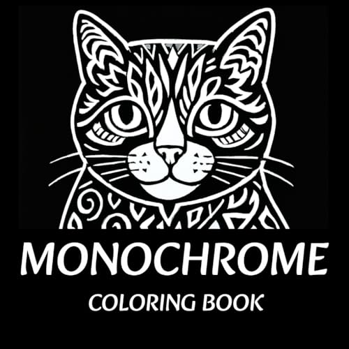 Monochrome Coloring Book: 60 Easy Mindful Nature Designs for Adults ? Bold Mandalas, Relaxing Flowers & Scenic Landscapes | One-