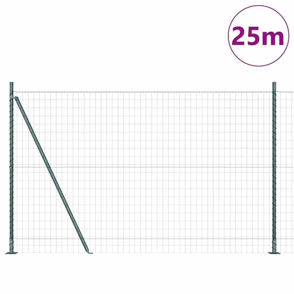 Generisch Ogrodzenie ogrodowe, metalowe, odporne na warunki atmosferyczne i malowane proszkowo, stabilna ochrona przed wzrokiem na taras, podwórko i do ogrodu (zielony, 25 x 1,2 m (50 x 75 mmmesh