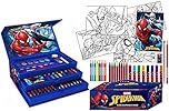 Marvel Amazing Spiderman Art Case Childrens Kids Colouring Case 43 Pieces Kids Painting Paints Art Case Toy