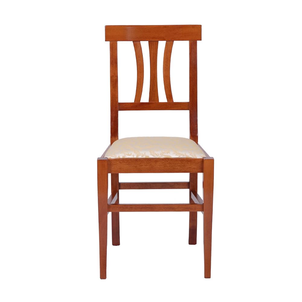 Liberoshopping Sedie Cucina in Legno faggio massello tre fasce Stile Classico LAURA Set da 2 Pezzi (Ciliegio seduta imbottita)