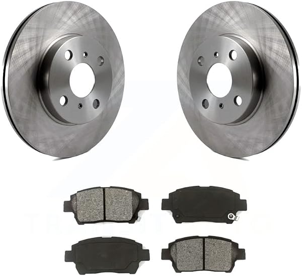 Transit Auto Front Disc Brake Rotors And Semi-Metallic Pads Kit Replacement For Toyota Echo MR2 Spyder K8S-100360 - 1