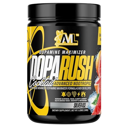 Image of Advanced Molecular Labs - Dopa Rush Powder, Dopamine Maximizer, Increase Alertness, Focus, Energy & Clarity, Silver Ice, 5.29 oz (30 Servings)