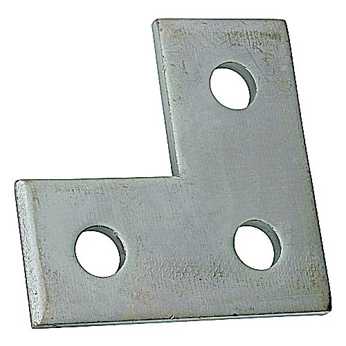 AB219EG Corner Flat Plate Fitting, 3 Holes, 3-1/2 in L x 1-5/8 in W x 1/4 in THK, Steel