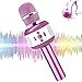 Microfono Karaoke, Wireless Bluetooth Microfono con Altoparlante, Microfono Karaoke Bluetooth Portatile per Bambini Festa Regali, Microfono Giocattolo per Android/iOS, PC e Smartphone (Viola)