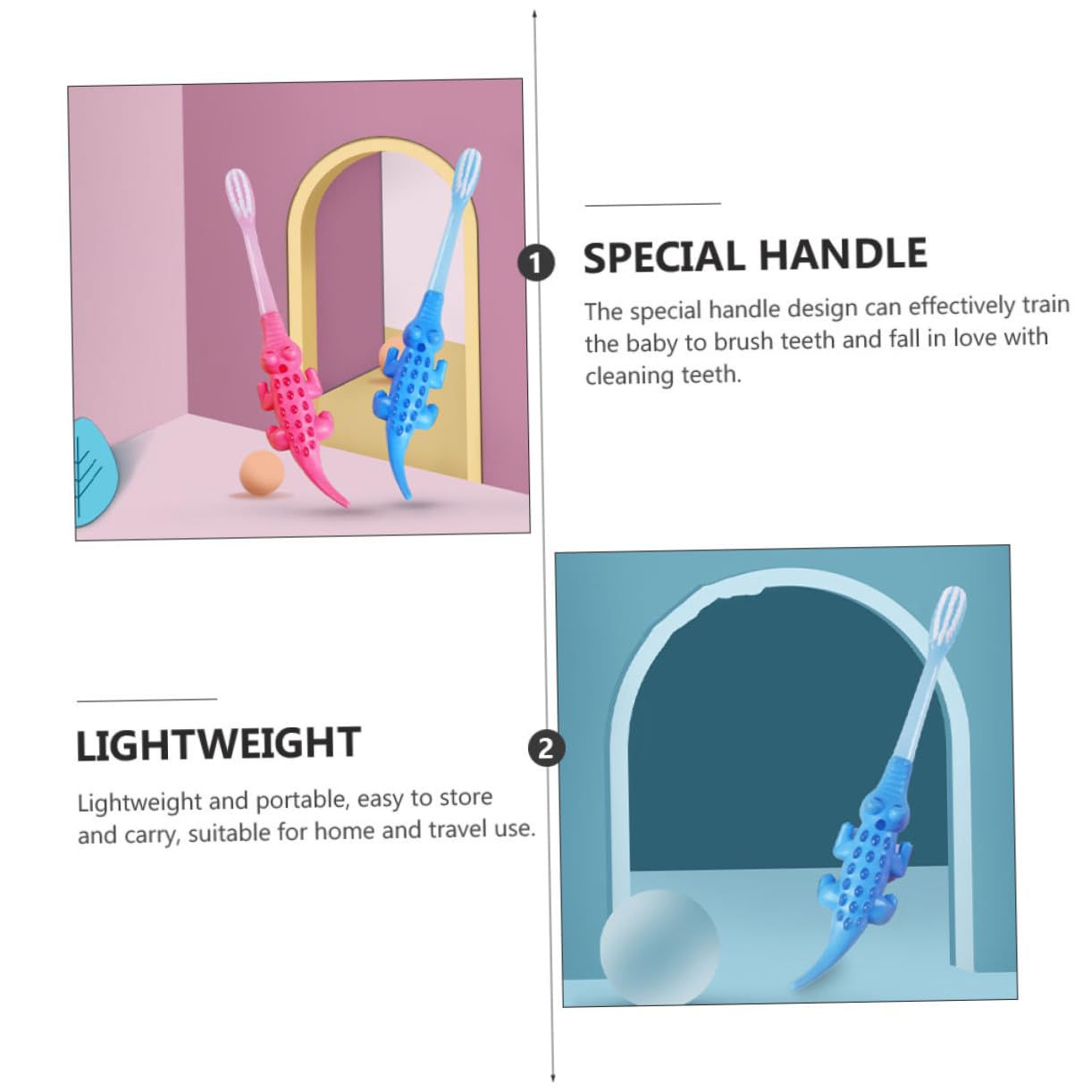 Didiseaon Cartoon Toothbrush Set for Kids 4 Colors 8pcs Soft Comfortable for Children Random Color