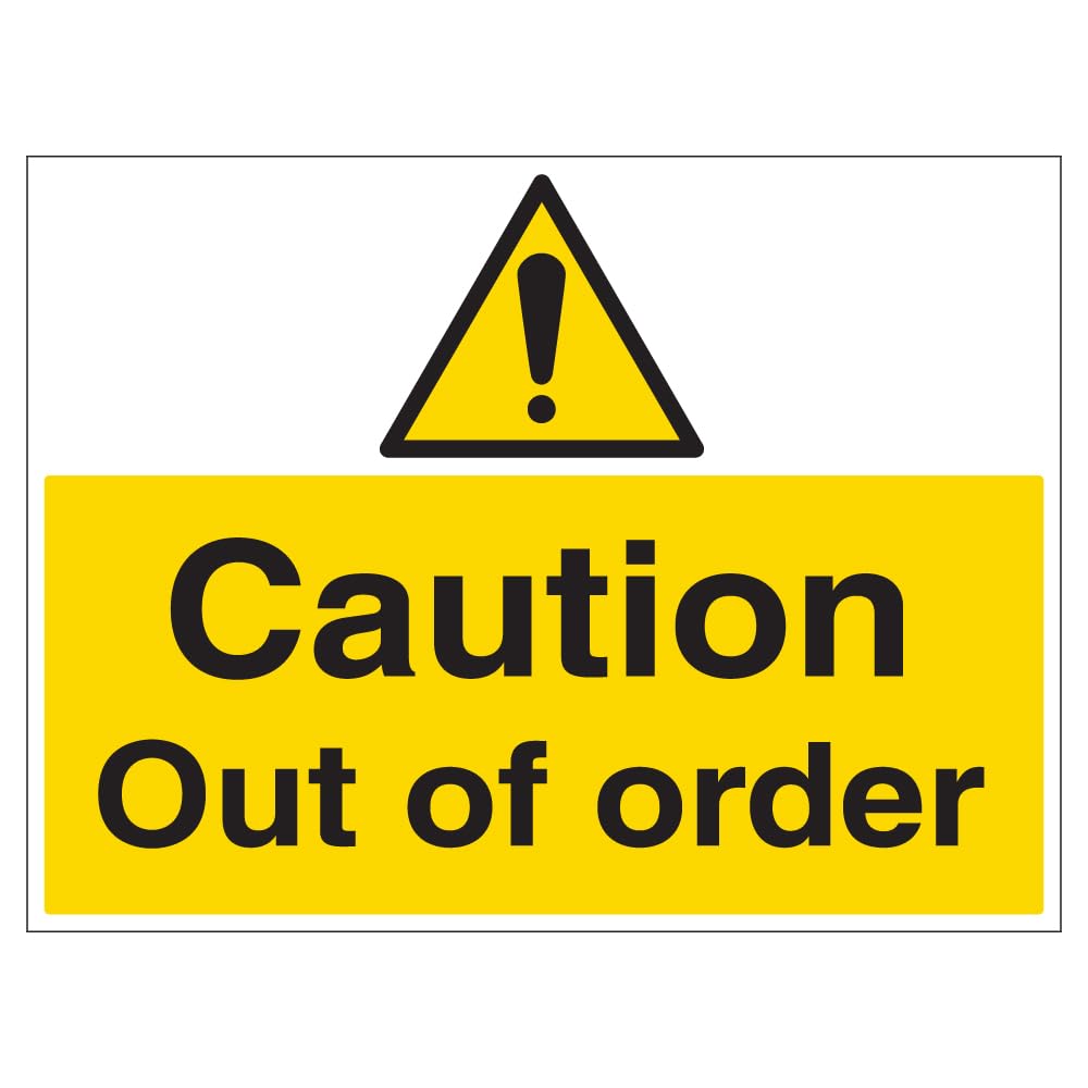 Cartello 'Out Of Order' A4 (200x300 Mm) - Segnaletica Di Sicurezza In Vinile, Prodotto Nel Regno Unito