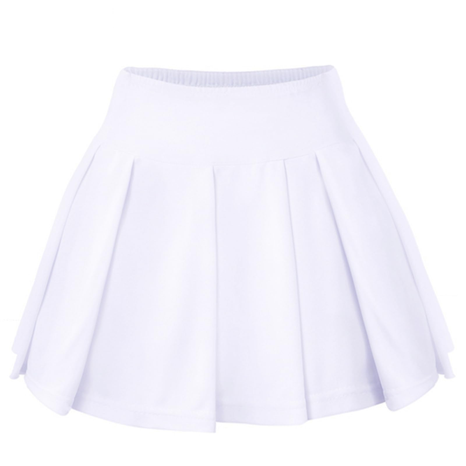 inlzdz Falda Plisada de Tenis para Niñas Cintura Elástica Sólido Falda Pantalones Cortos de Golf Falda de Uniforme Escuela Japones Ropa Deportiva Niña 2-13 Años