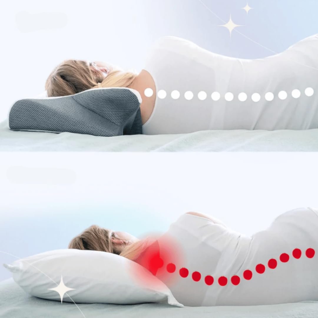 MEIION Pillow Daddy Das Nacken Therapiekissen Ergonomisches Memory Foam Kissen Nackenstützkissen atmungsaktiv waschbar