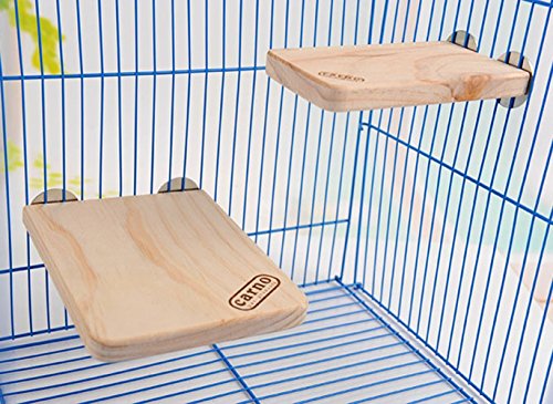 Image of Hypeety Wooden Platform Pet Dwarf Hamster Gerbil Rat Small Animal Sport Exercise Toy Pet Parrot Bird Cage Perches Square Toy (M)